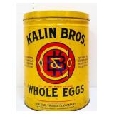 Vntg 30lb Kalin Bros Whole Eggs tin