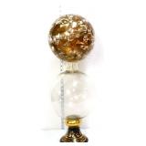 Vntg 28in glass 2 piece ball shape apothecary jar