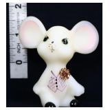Fenton small satin mouse w/ flower