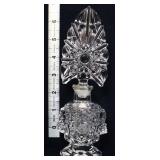 Clear Imperial perfume bottle w/ fan stopper