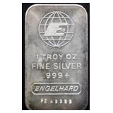 1 troy ounce Engelhard silver bar