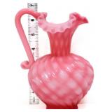Fenton rosalene diamond optic pitcher