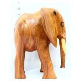 Carved wood 10in tall elephant figure