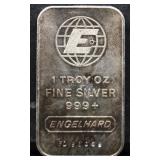 1 troy ounce Engelhard silver bar