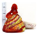 Boyd orange/red slag Carolyn colonial lady figure