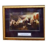 Framed 20.5x16.5 Declaration Of Independence art