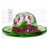 Fenton green hat w/ flowers