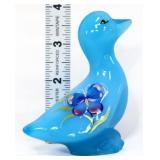 Fenton blue duck w/ butterfly