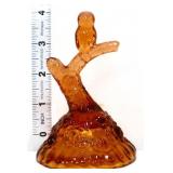 Fenton peach owl on tree ring holder
