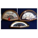 Lot of 3 folding fans in shadowboxes NO SHIP