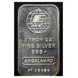 1 troy ounce Engelhard silver bar