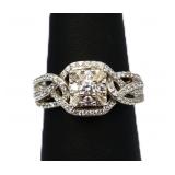 Sterling white sapphire ring, lab created