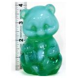 Fenton emerald green opalescent teddy bear