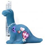 Fenton 3in blue Whimsey Delight dinosaur w/ hearts