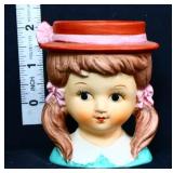 Vintage 2in little girl head vase