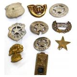 Lot of 10 metal badges
