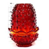 Vintage amberina hobnail fairy lamp