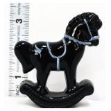 Fenton black rocking horse figure