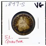 1877S seated liberty quarter