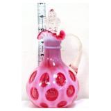 Fenton cranberry coin dot cruet