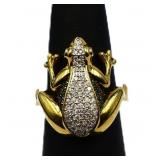Genuine diamond frog ring