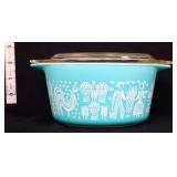 Vntg Pyrex 473 butterprint dish w/ lid