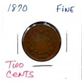 1870 2 cent coin