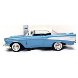 Die cast 1/24 1957 blue Chevy Bel Air car