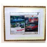 Framed 28.5x23.5 car paper advertising NO SHIP