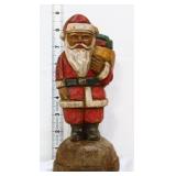 Carved wood 9in standing Santa figure