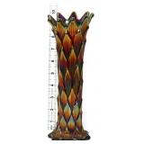 Dugan 10in amethyst carnival lined lattice vase