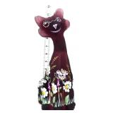 Fenton 12in amethyst satin 3 blind mice happy cat