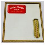 Vntg 9x12 Royal Crown Cola mirror thermometer