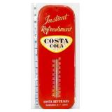 Vntg metal 16in Costa Cola thermometer