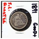 1891 seated liberty quarter