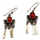 Pair sterling silver dangle earrings