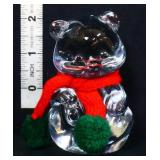 Fenton clear teddy bear in Christmas scarf