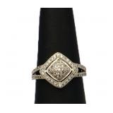 Sterling white sapphire dinner ring, lab created