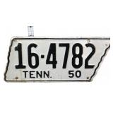 1950 state shape TN license plate
