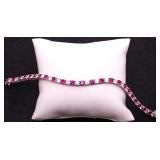 Ruby/white sapphire bracelet, lab grown