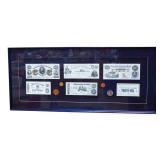 Framed 31x14 paper currency-not authenticated