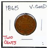 1865 2 cent coin