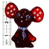 Fenton ruby red patriotic mouse figure