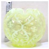 Fenton vaseline opalescent rose bowl