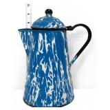 Vintage blue/white enamel coffee pot