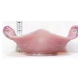 Fenton rosalene iridescent swan bowl