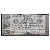 1862 Arkansas $10 Treasury Warrant