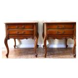 Pair French 1 drawer end tables