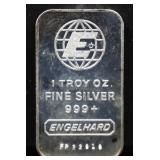 1 troy ounce Engelhard silver bar