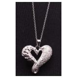 Genuine diamond heart necklace